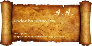 Andorka Absolon névjegykártya